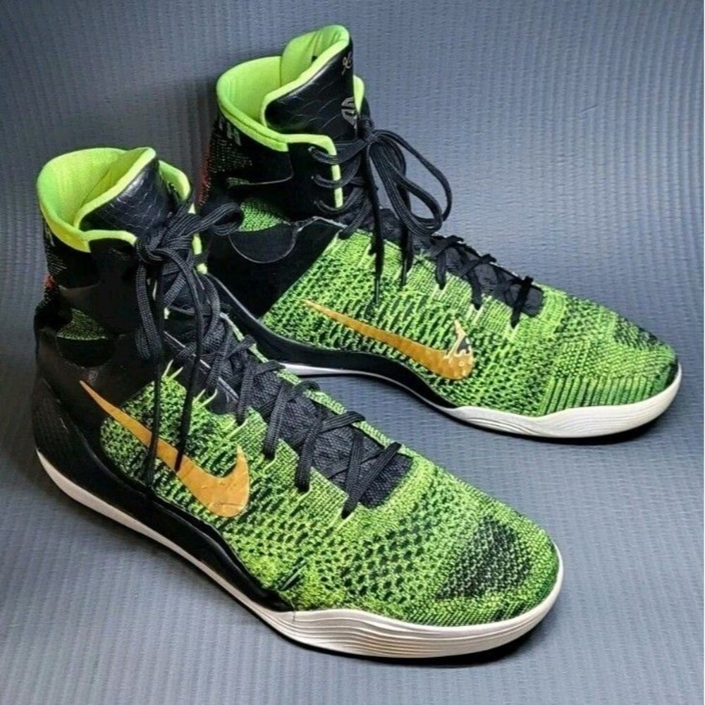 Nike Kobe 9 Elite High SIZE 13 - Victory Flyknit Green Black Sneakers 630847-077